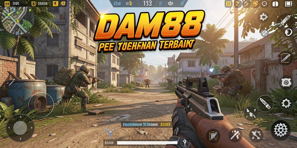 Screenshot gameplay DAM88 menampilkan pertarungan seru dalam mode TPS.