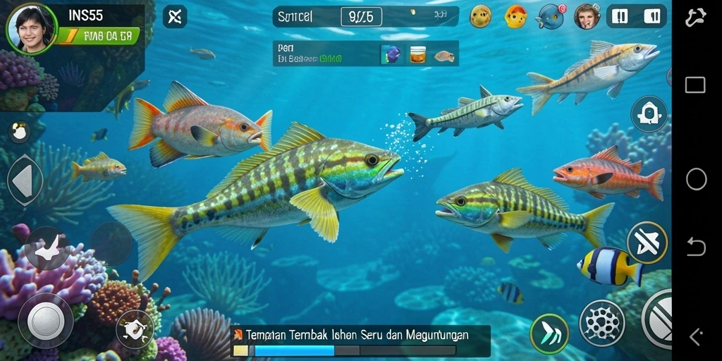 Screenshot gameplay menarik Tembak Ikan dalam INS55.