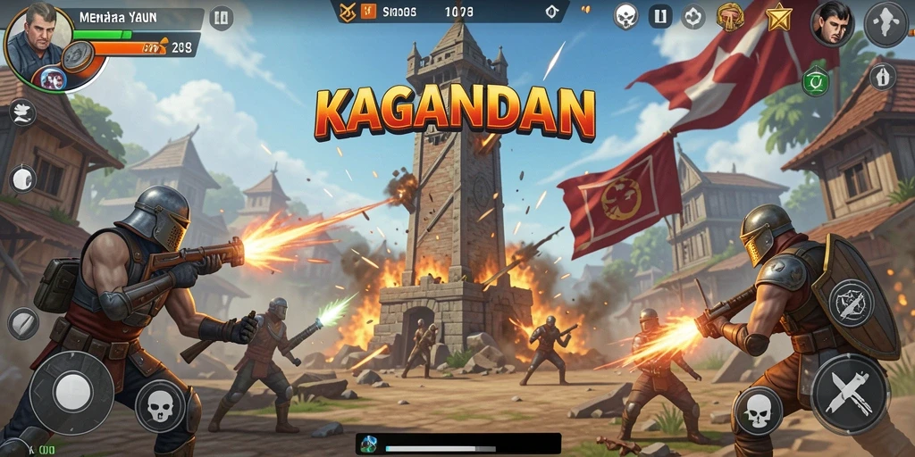 Menampilkan gameplay menara pertahanan KAGANDAN yang mendebarkan.