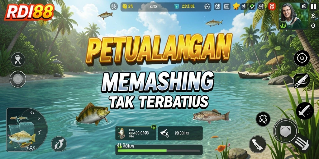 Tampilan menarik dari gameplay RDI88 saat pemain menangkap ikan.
