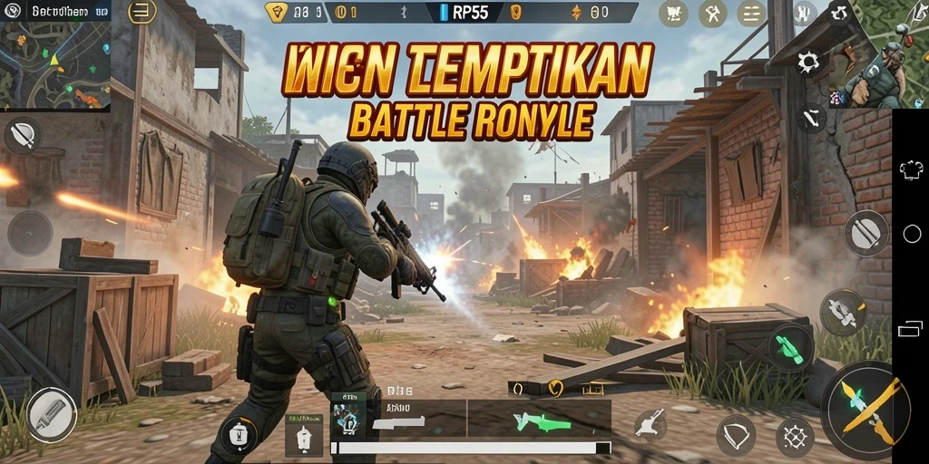 Gameplay intens dan strategis dalam pertempuran Battle Royale.