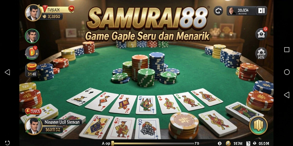 Gameplay Seru dalam SAMURAI88 saat bermain Gaple.
