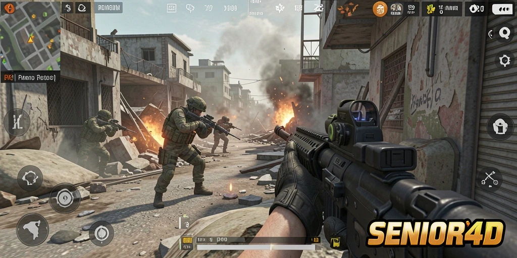 Gameplay <strong>SENIOR4D</strong> yang seru dan mendebarkan di tengah pertempuran.