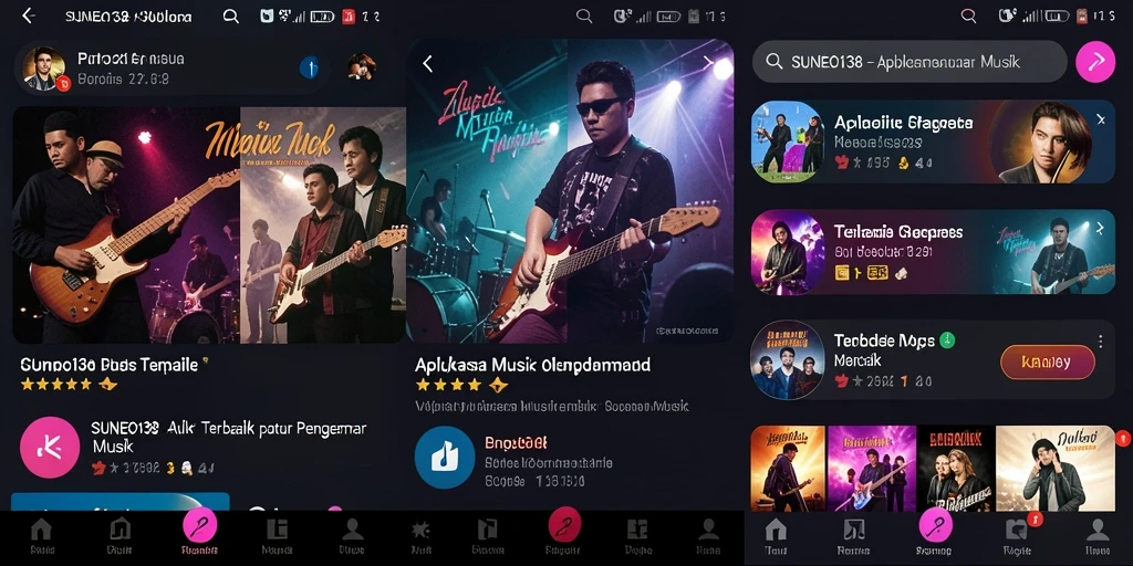 Screenshot SUNEO138 menunjukkan pengguna menikmati musik dengan antarmuka yang menarik.
